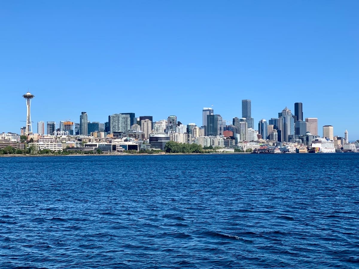 Seattle skyline from our Locks Tour with Argosy Cruises