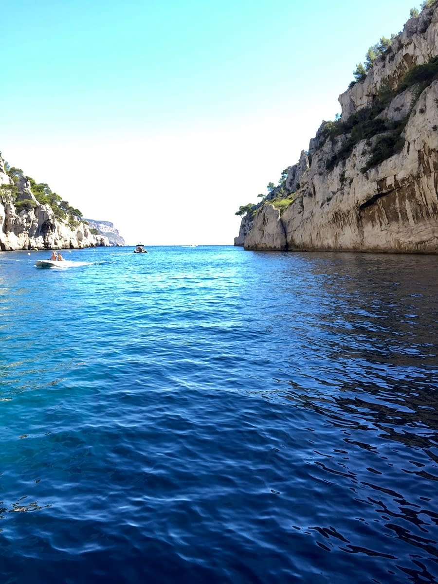 Beautiful blue water in the calanques near Cassis France