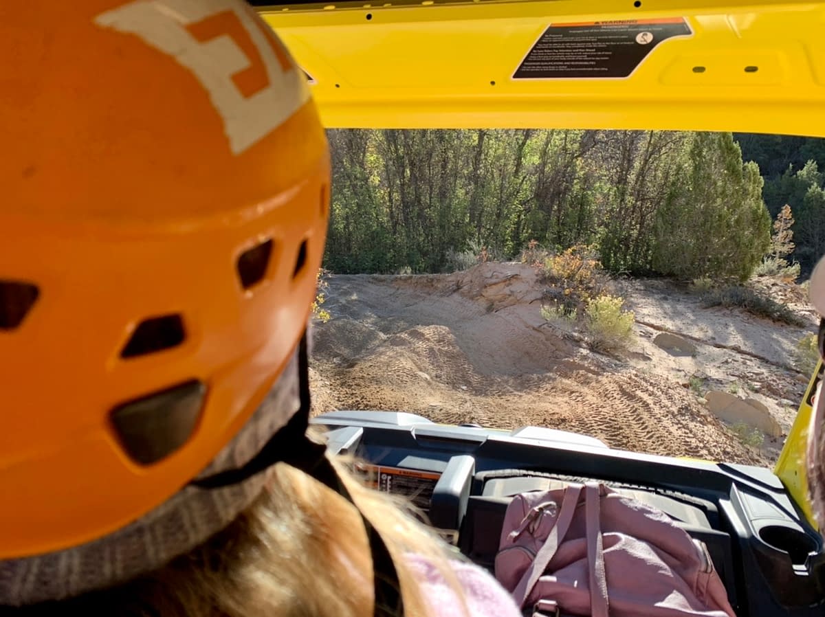 Adventurous UTV ride on our way to go canyoneering in a slot canyon with East Zion Experiences