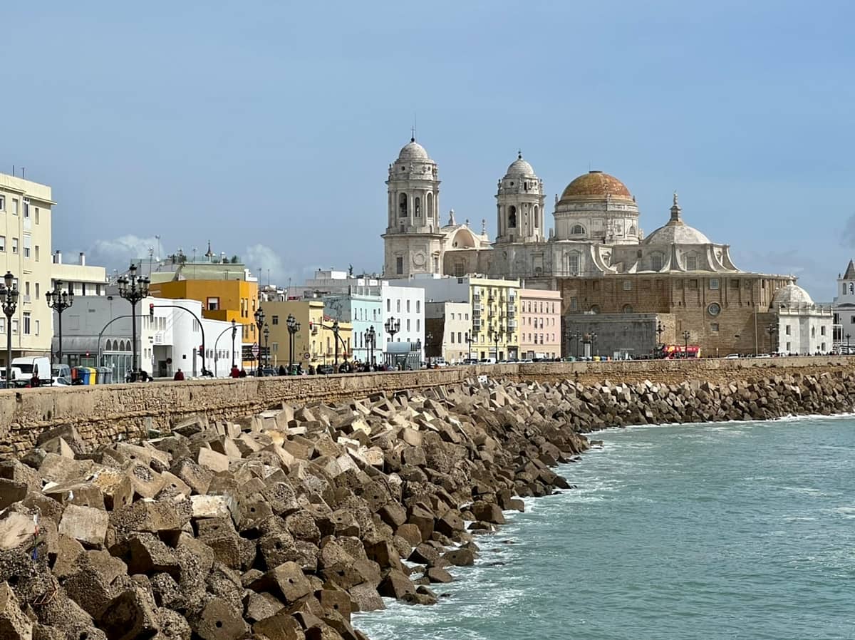 While walking along the seaside promenade in Cadiz Spain while on a day trip from Seville
