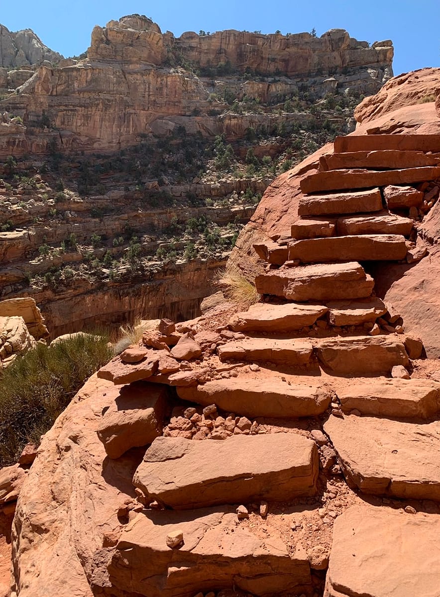 Sandstone Steps and a great view while hiking in Utah's Capitol Reef