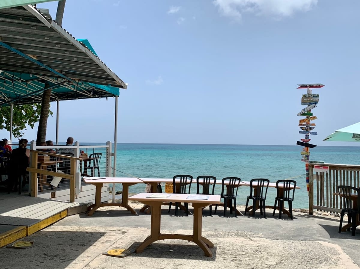 The view while dining at Rhythms at Rainbow Beach in St Croix