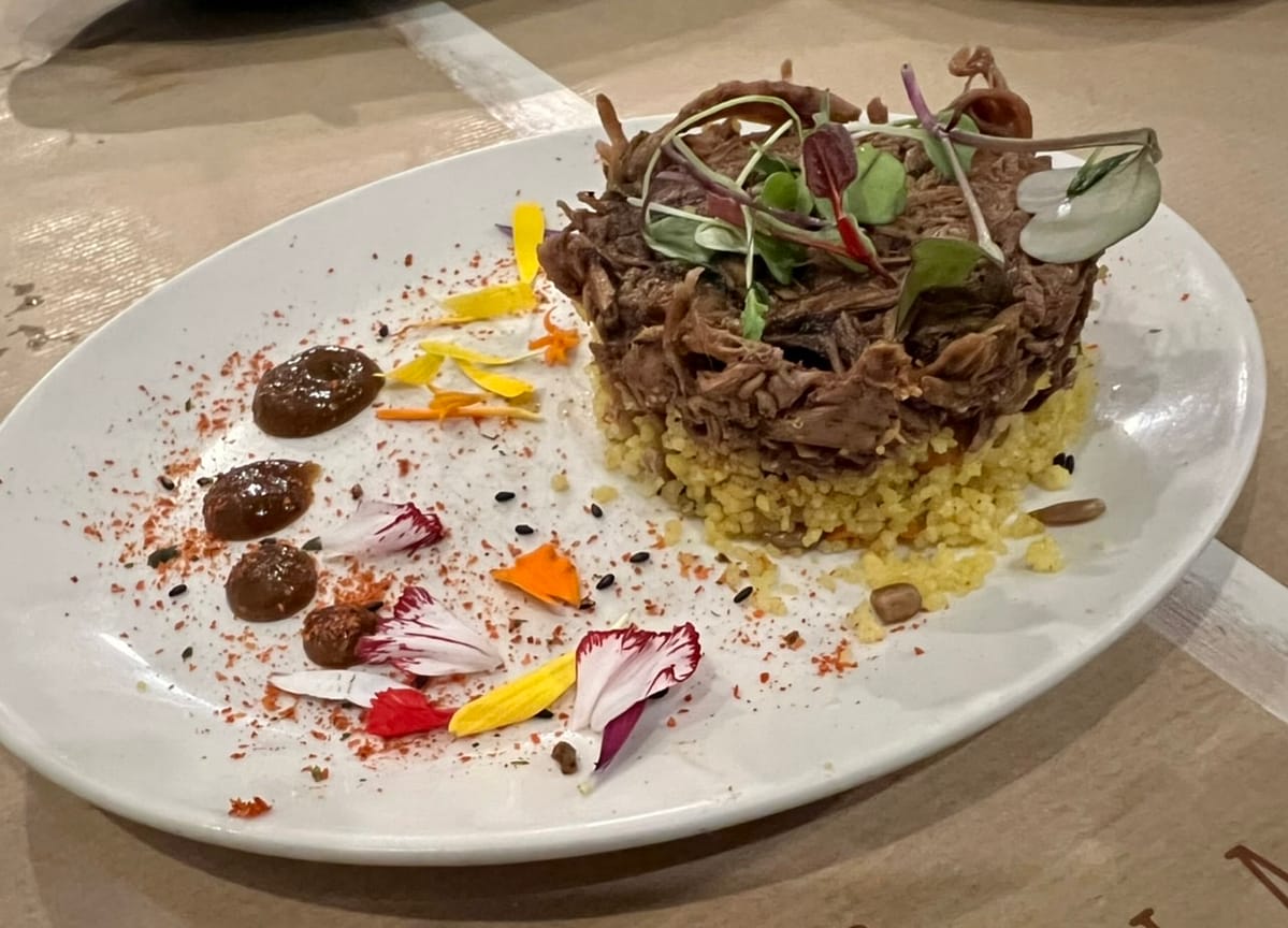 A tapa of lamb and cous cousin