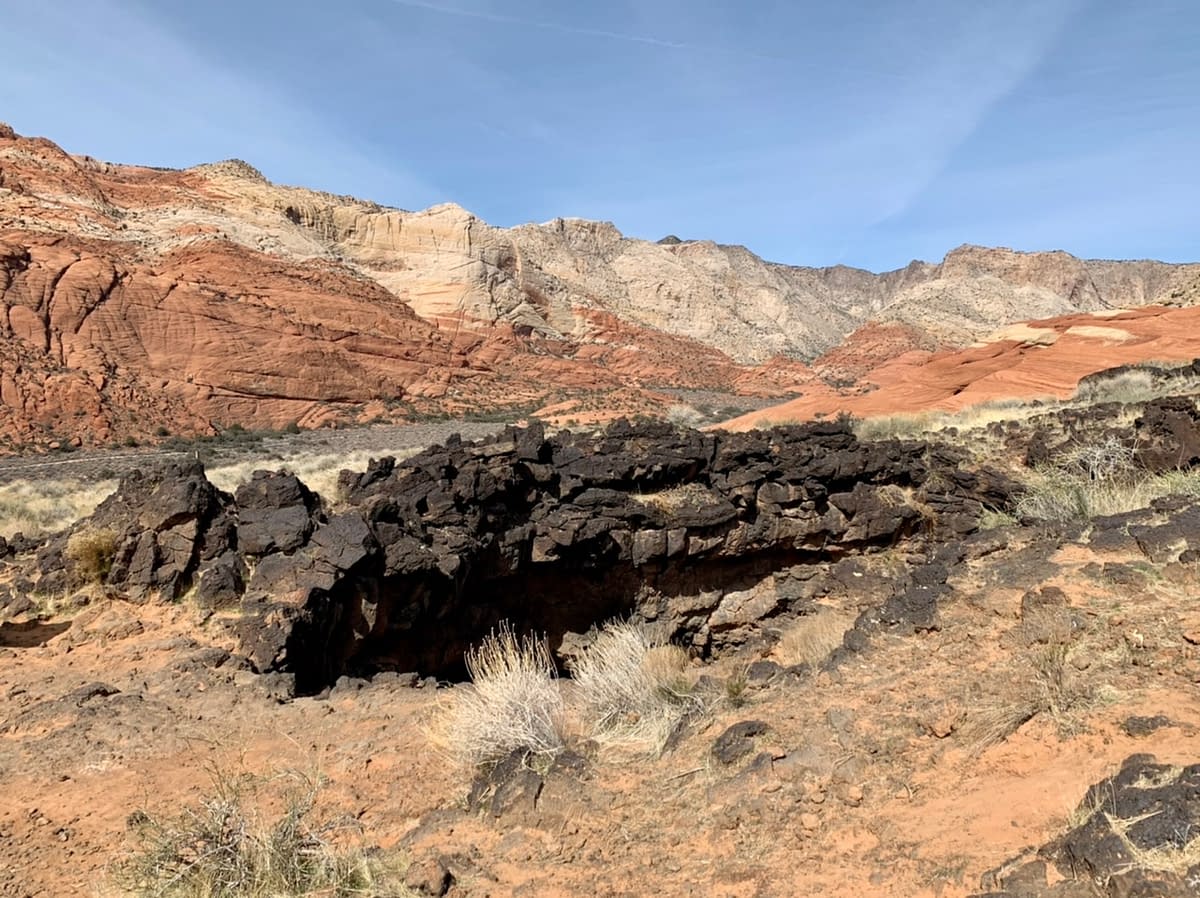 The entrance to Lava Tube #3 in Snow Canyon