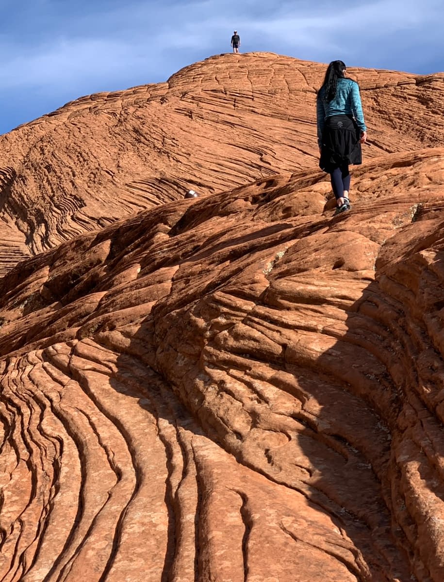 Steep hiking along the Petrified Dunes Trail in Utah's Snow Canyon State Park