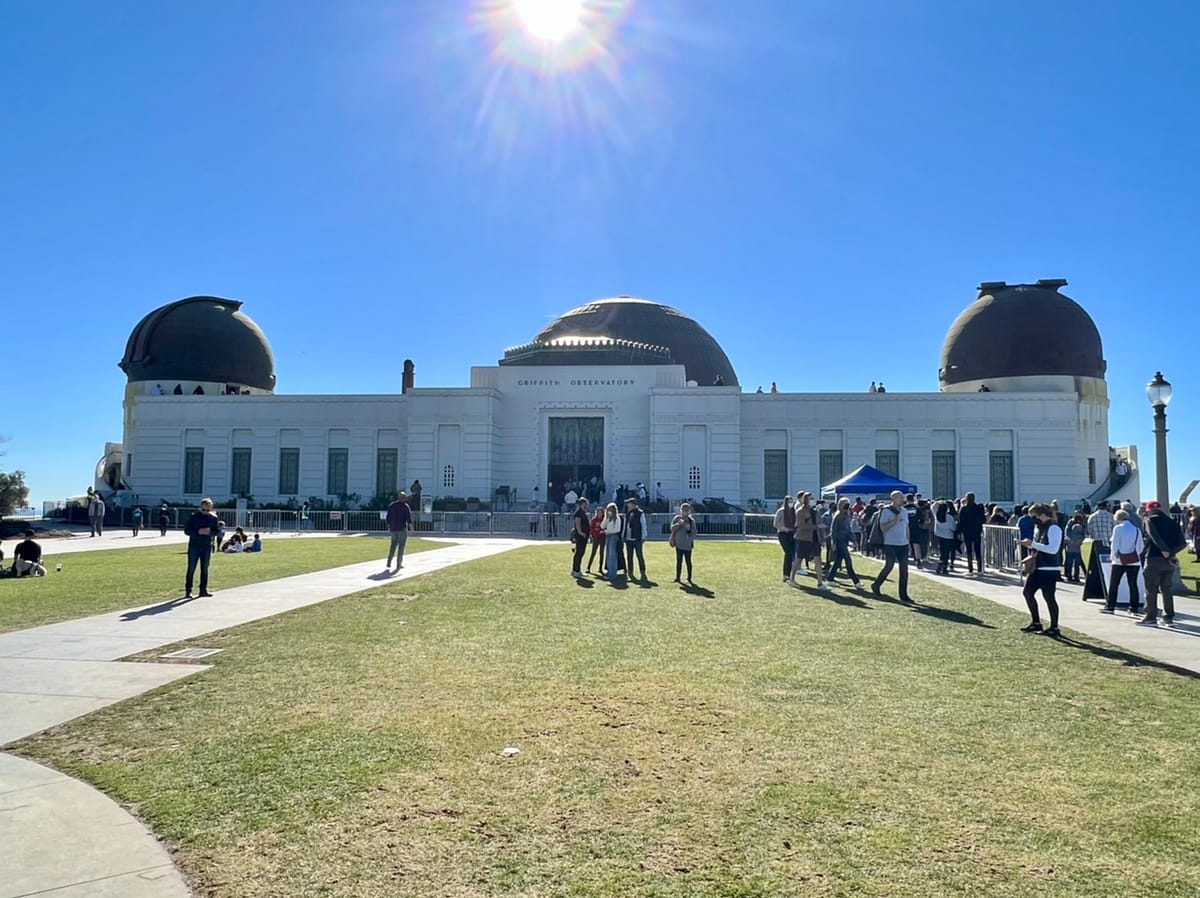 Griffith Park Observatory in LA - we used Uber to get there rather than a car rental