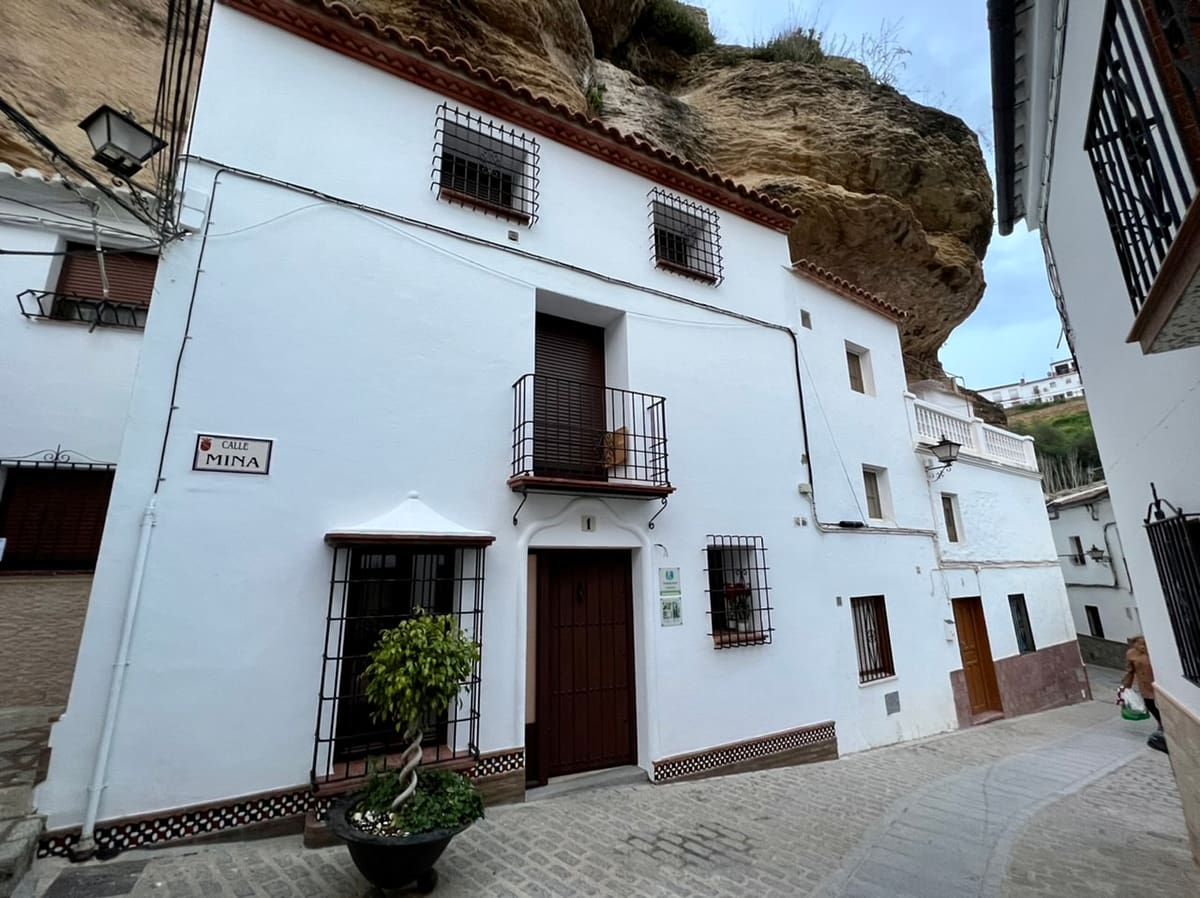 The outside of Casa Cueva El Arrabal - a cave house rental in Setenil de las Bodegas Spain