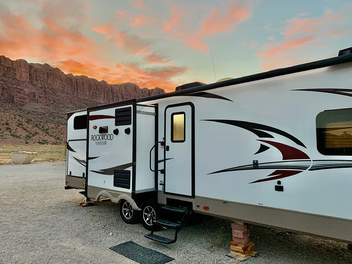 Our rental RV at Funstays Redrock Park in Moab Utah