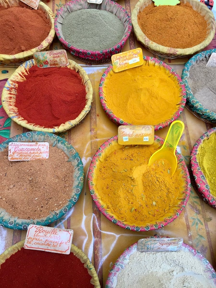 Spices at the farmer's market in Aix-en-Provence