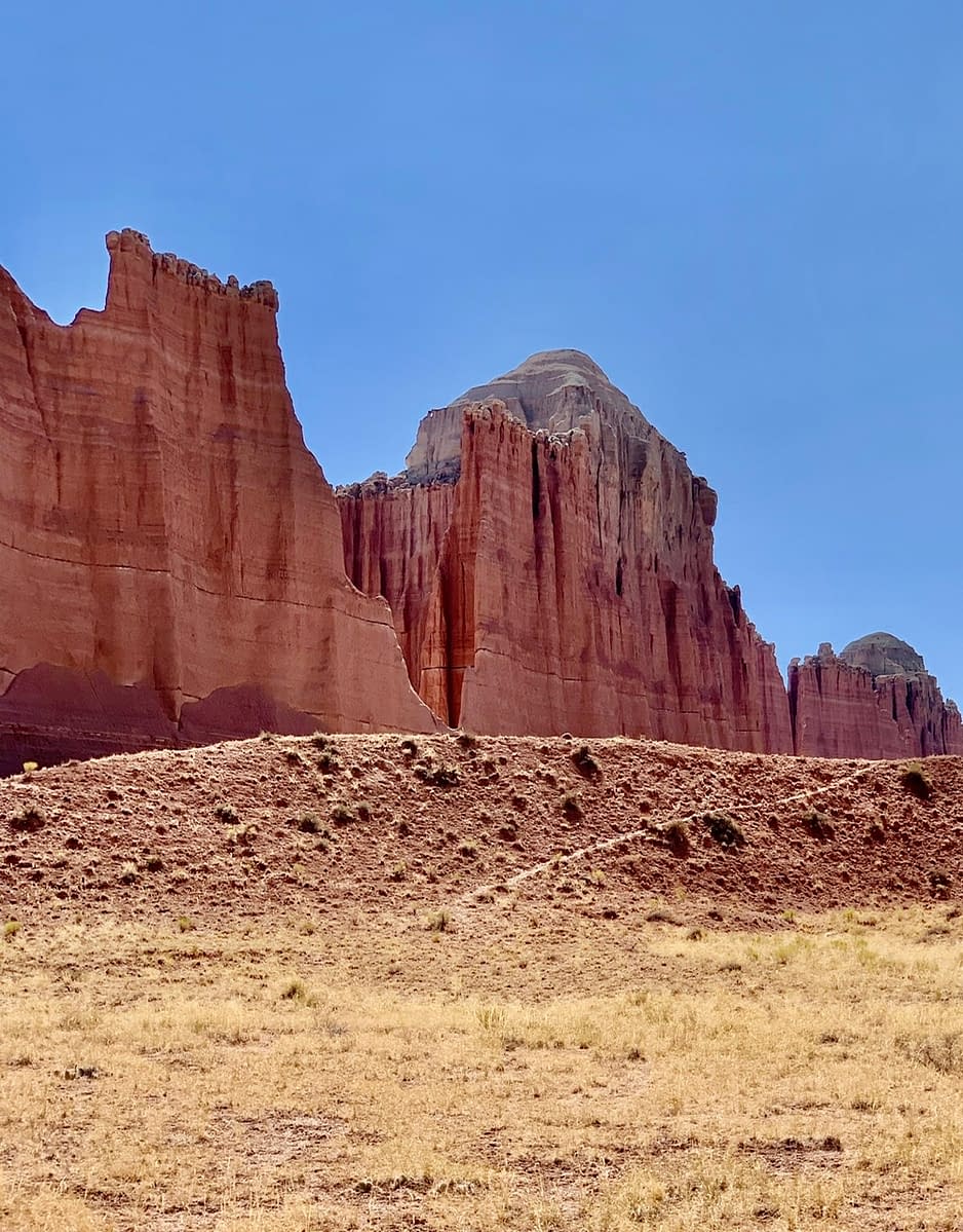 Sandstone monoliths in Utah's Cathedral Valley. Part of Capitol Reef National Park