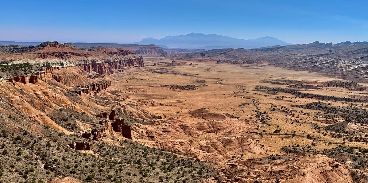The Upper South Desert Overlook in Capitol Reef National Park.  This is only accessed by driving the Cathedral Valley Loop road