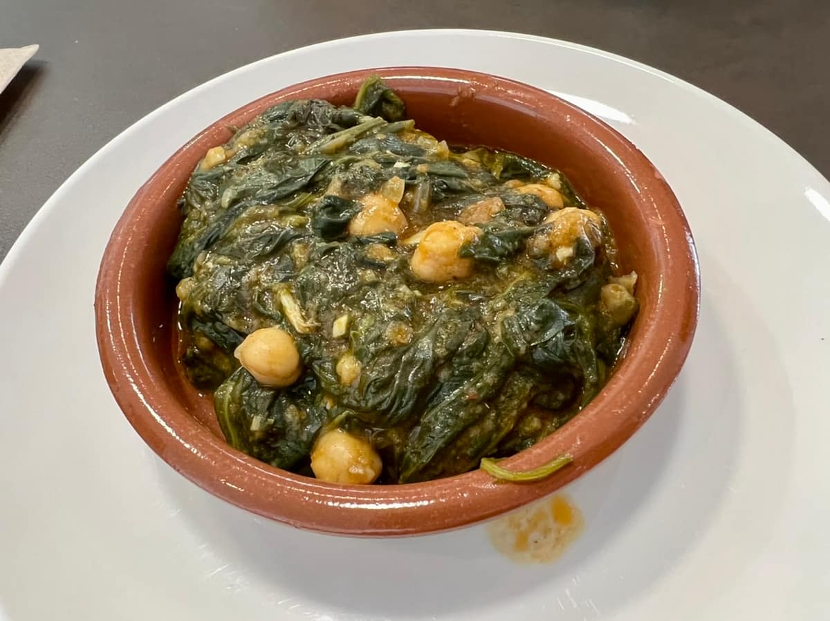 Spinach and Chickpeas - a common tapa in Seville