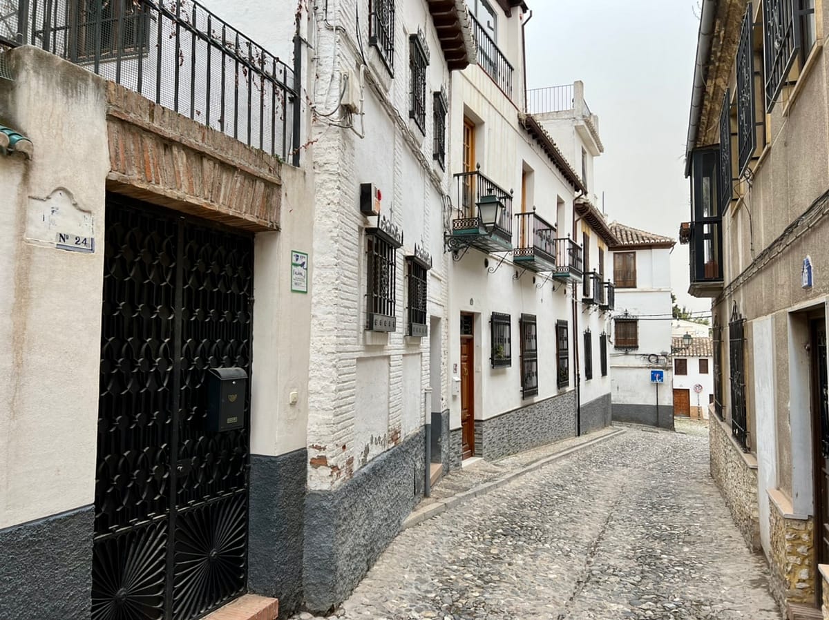 The streets of the Albaicin in Granada Spain