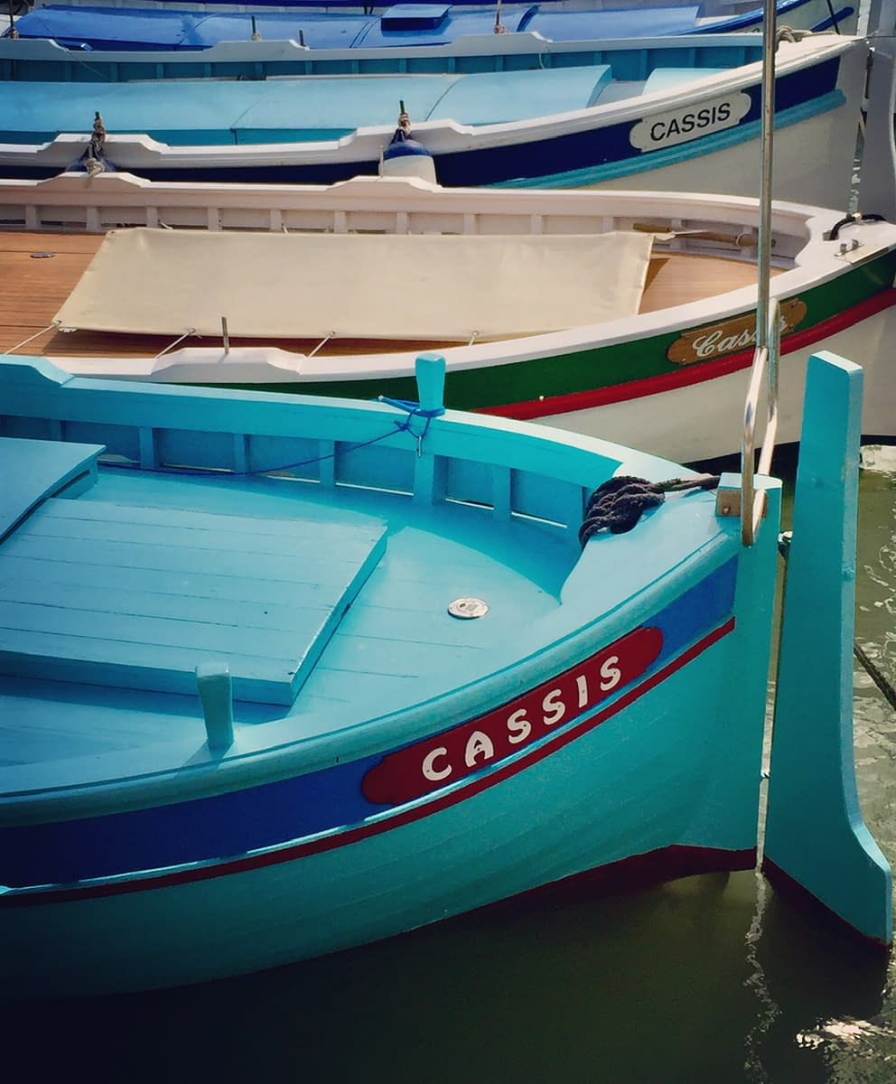 Boats lined up in Cassis France
