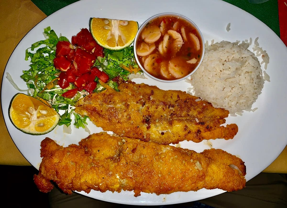 A Casado plate featuring fish in Costa Rica