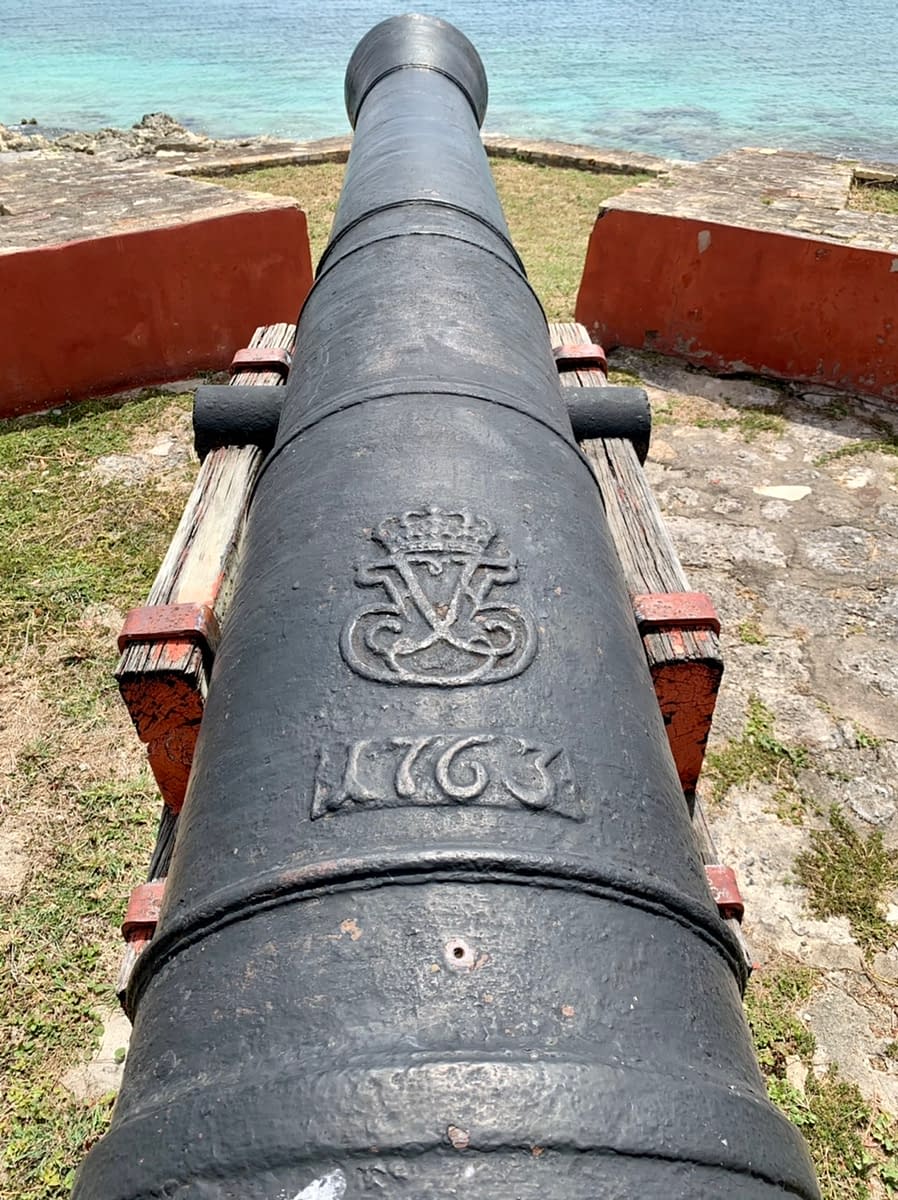 One of the cannons at Fort Frederik  on St Croix US Virgin Islands