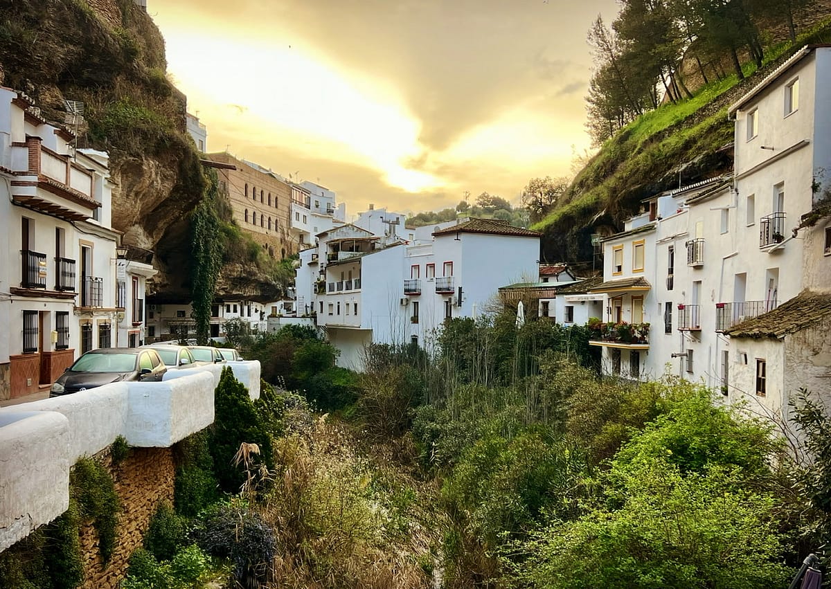 Cave houses line the streets of Setenil De las Bodegas in Spain