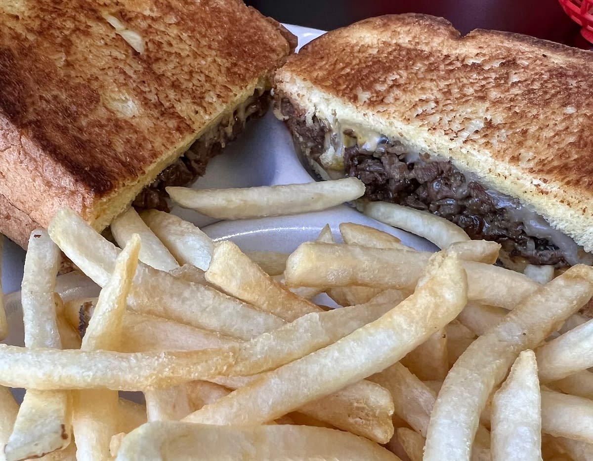 A grilled cheese sandwich with Beef Bulgogi at Komex in Las Vegas