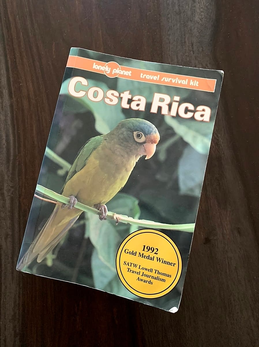 The Lonely Planet Guidebook to Costa Rica 1992 edition.  My chief travel tool then