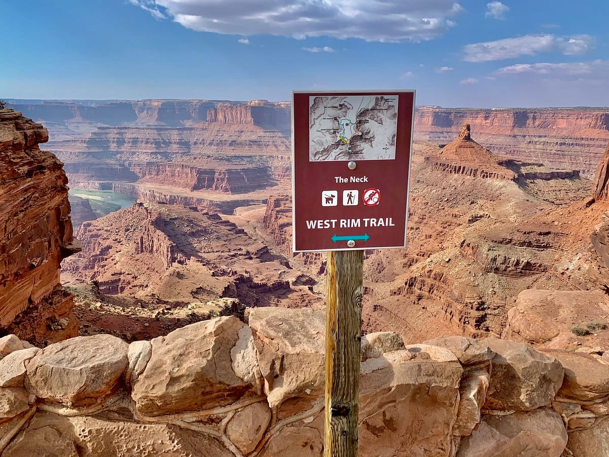 The West Rim Trail Marker at the Neck in Dead Horse Point State Park