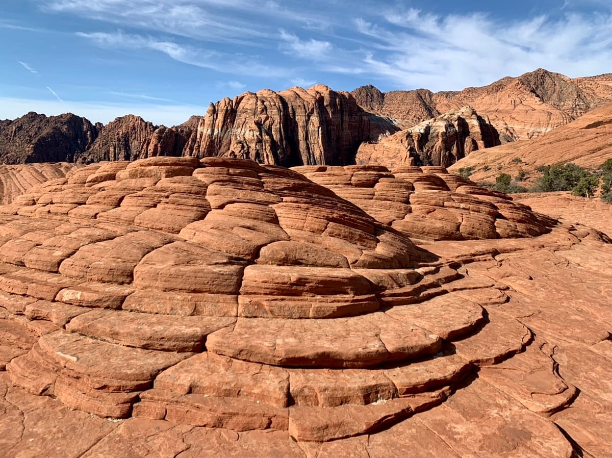 Petrified Sand Dunes and Red Cliff vistas in Snow Canyon State Park