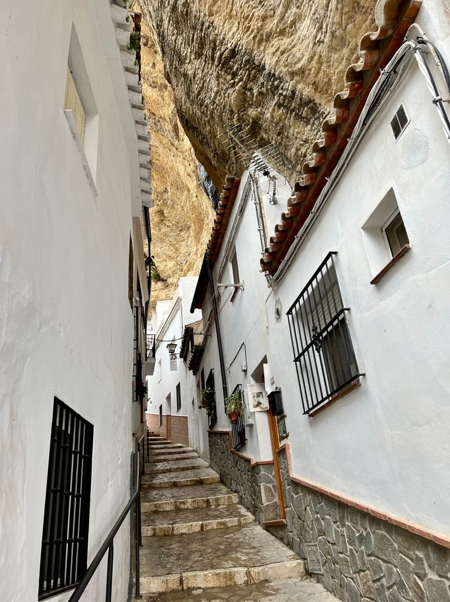 Cave Houses line the streets of Calle Herreria in Setenil de las Bodegas Spain