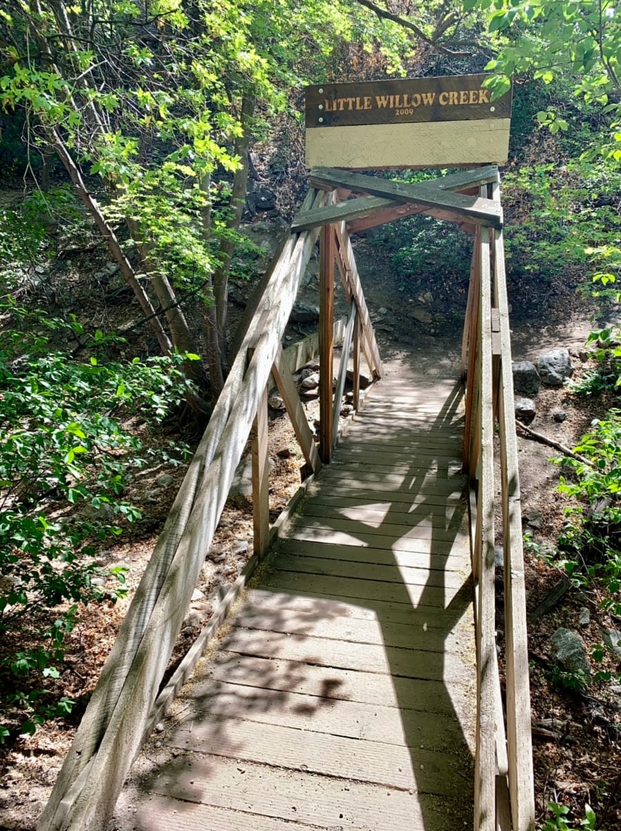 Wooden Bridge over Little Willow Creek along the Bonneville Shoreline Trail. 