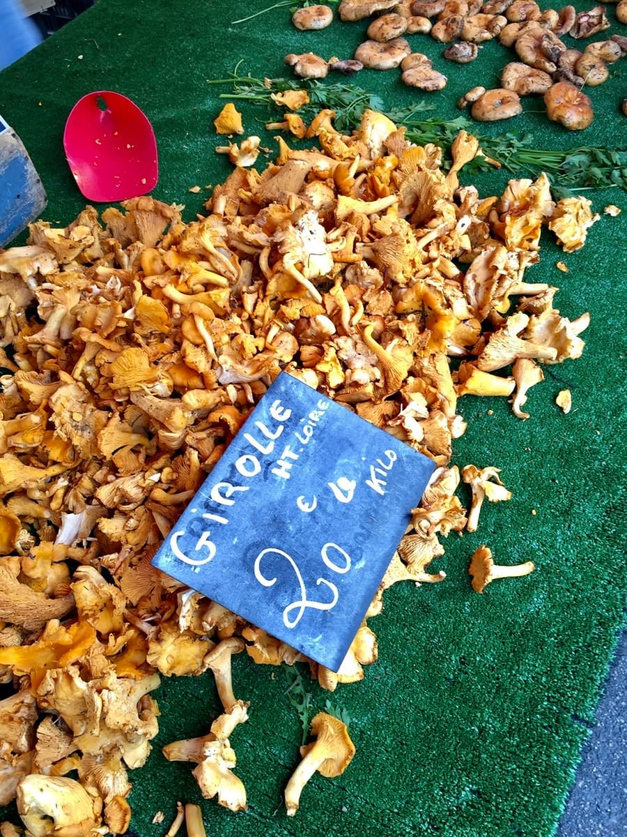 Fresh local mushrooms at the Farmer's Market in Aix-en-Provence