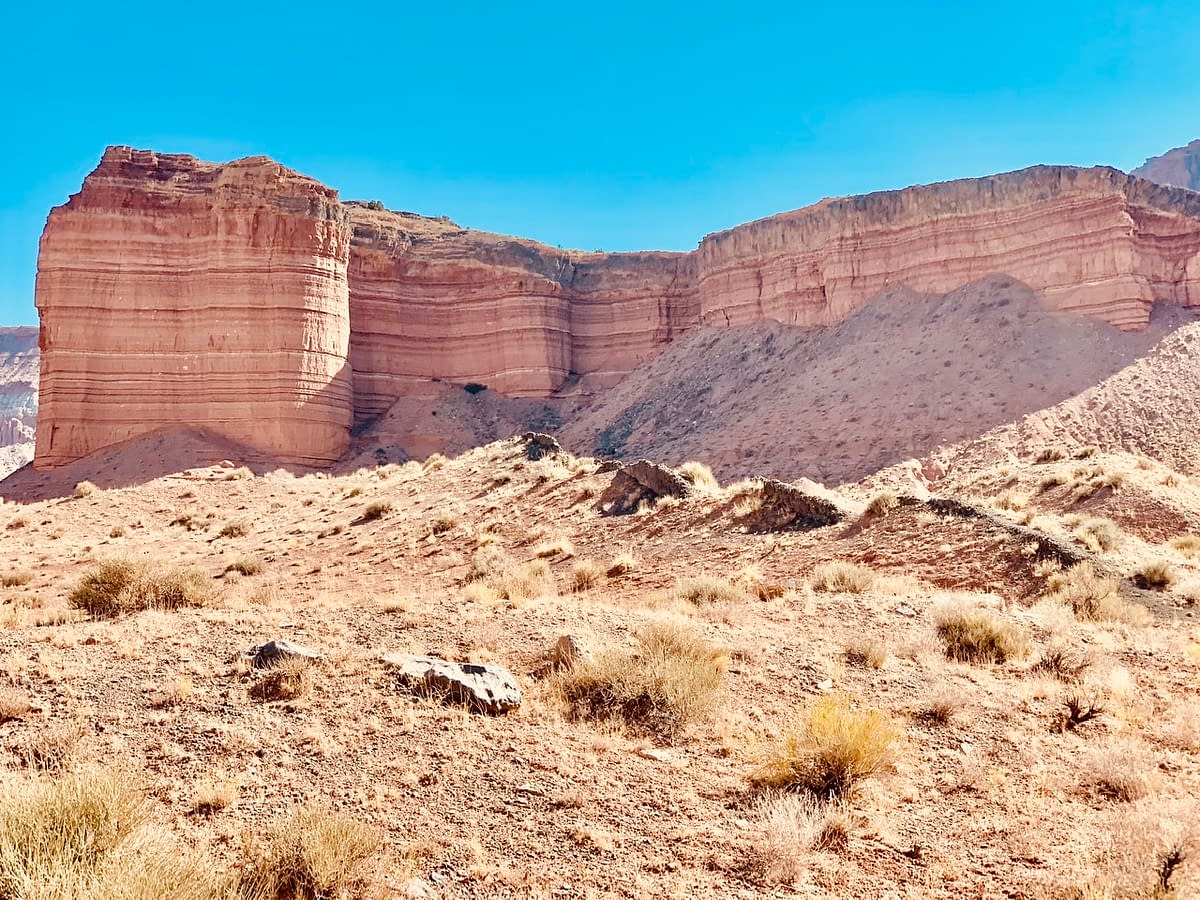 Stripped cliffs in Utah's Cathedral Valley