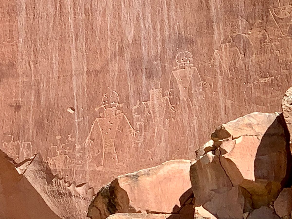 Petroglyphs along Highway 24 in Capitol Reef National park