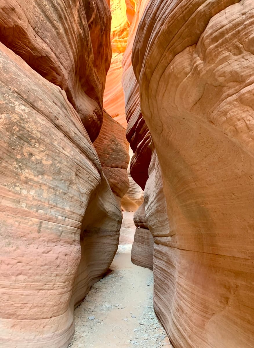 A narrow passage in Peek-A-Boo Slot Canyon