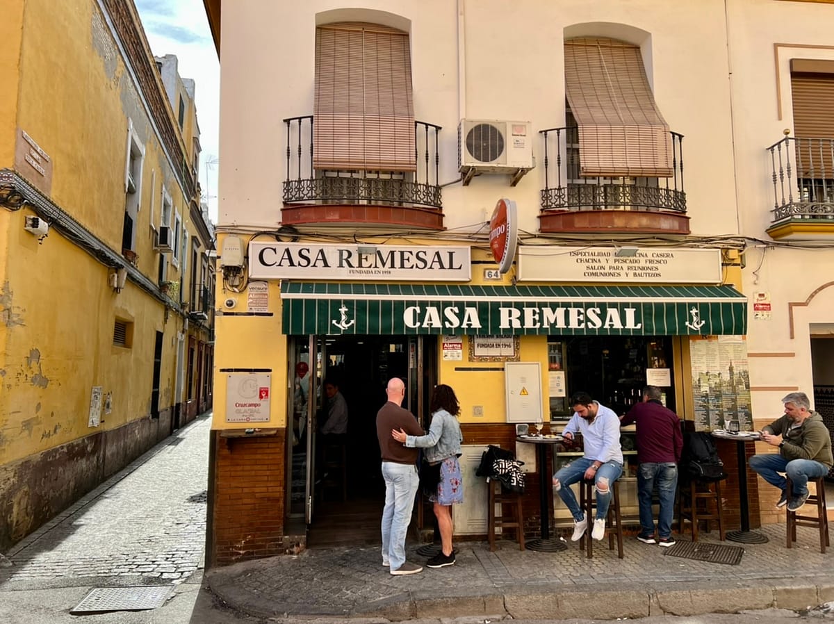 Eating tapas at Casa Remesal in Seville Spain's Triana neighborhood