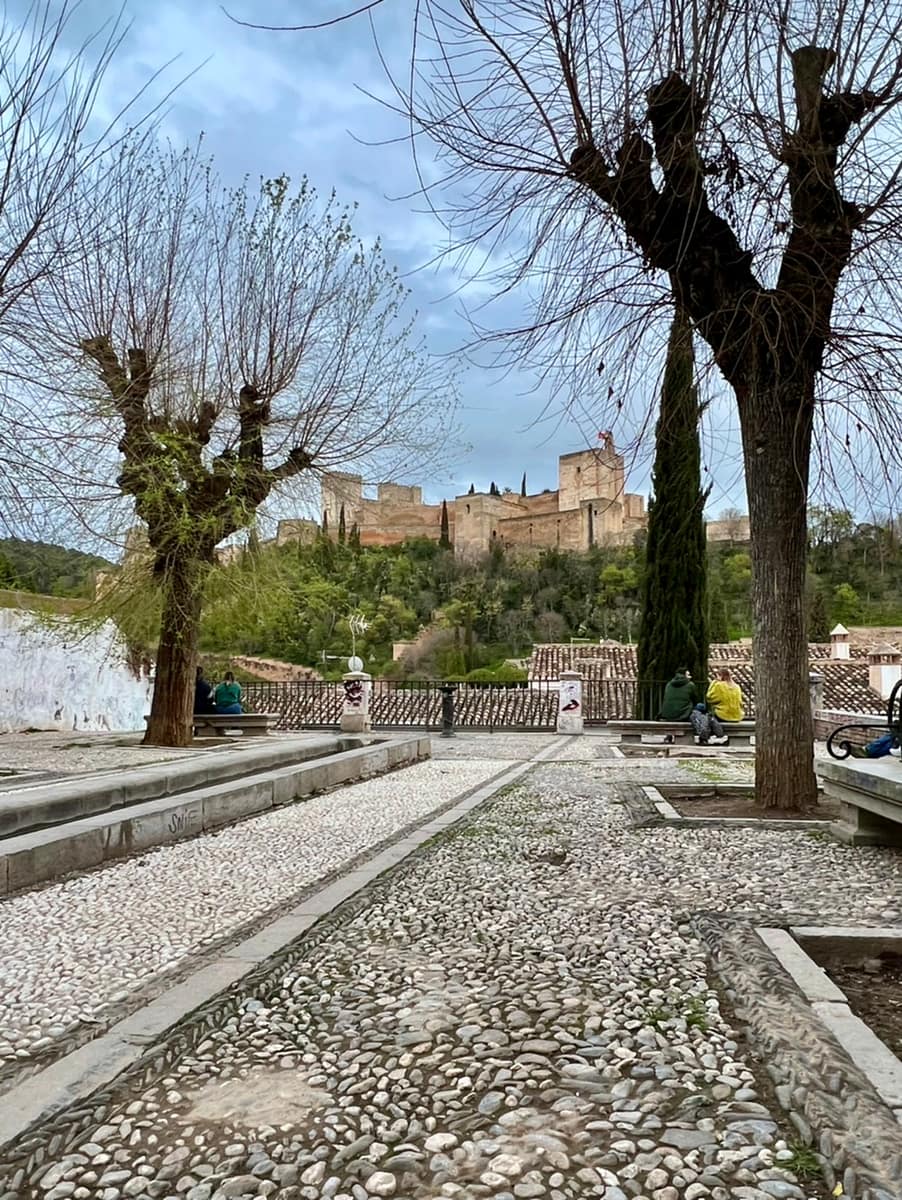 One of the best Alhambra viewpoints - from one of the squares in the Albaicin