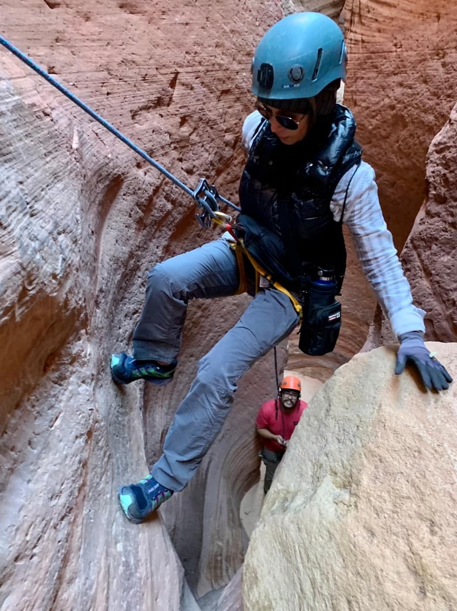 Rappelling in Ladder Canyon near Orderville Utah