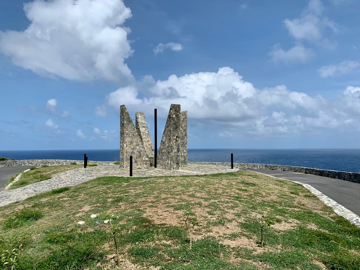 The sundial at Point Udall on the far eastern edge of St Croix.  Standing here at the farthest eastern spot in the United States is one of the great things to do in St Croix