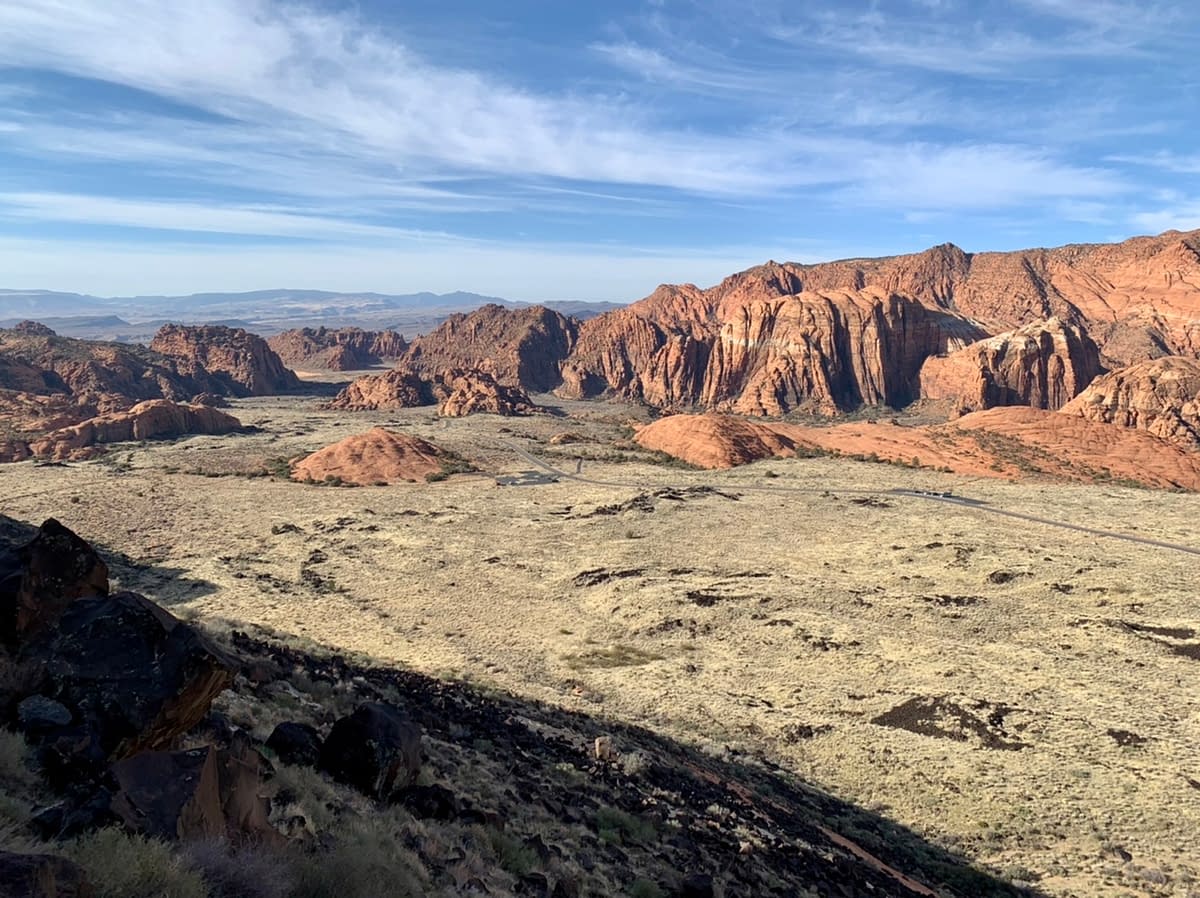 The scenic overlook at Snow Canyon State Park near St. George Utah