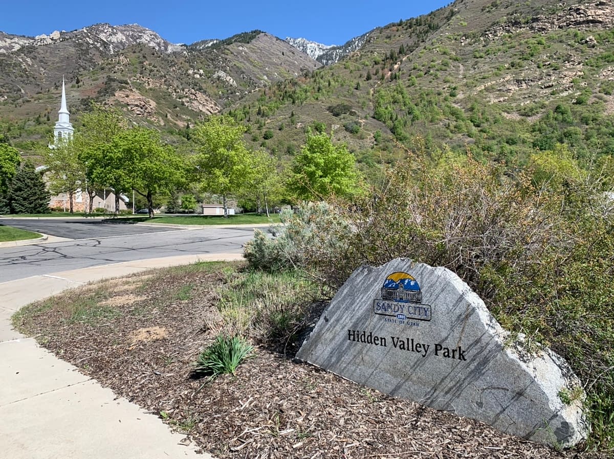 The entrance to Hidden Valley Park in Sandy Utah
