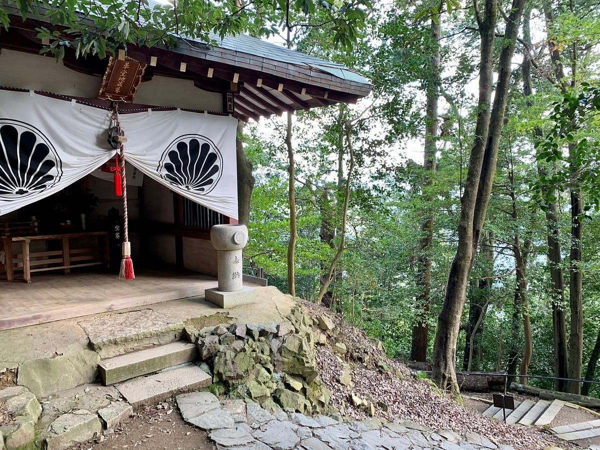 One of the mountain shrines while hiking from Kuruma to Kibune  - a great activity if you are looking for day trips from Kyoto
