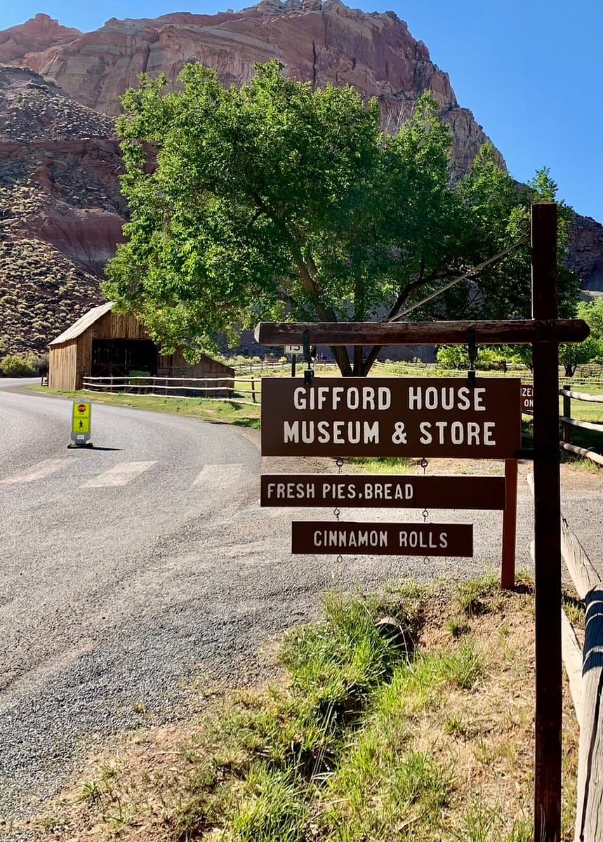 Sign post for the Gifford House in Fruita Utah