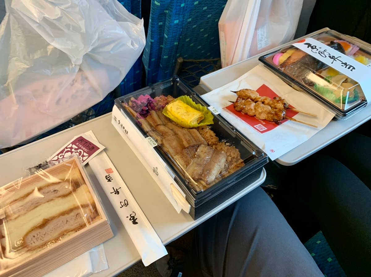 A selection of Bento Boxes purchased at the Kyoto Train Station 