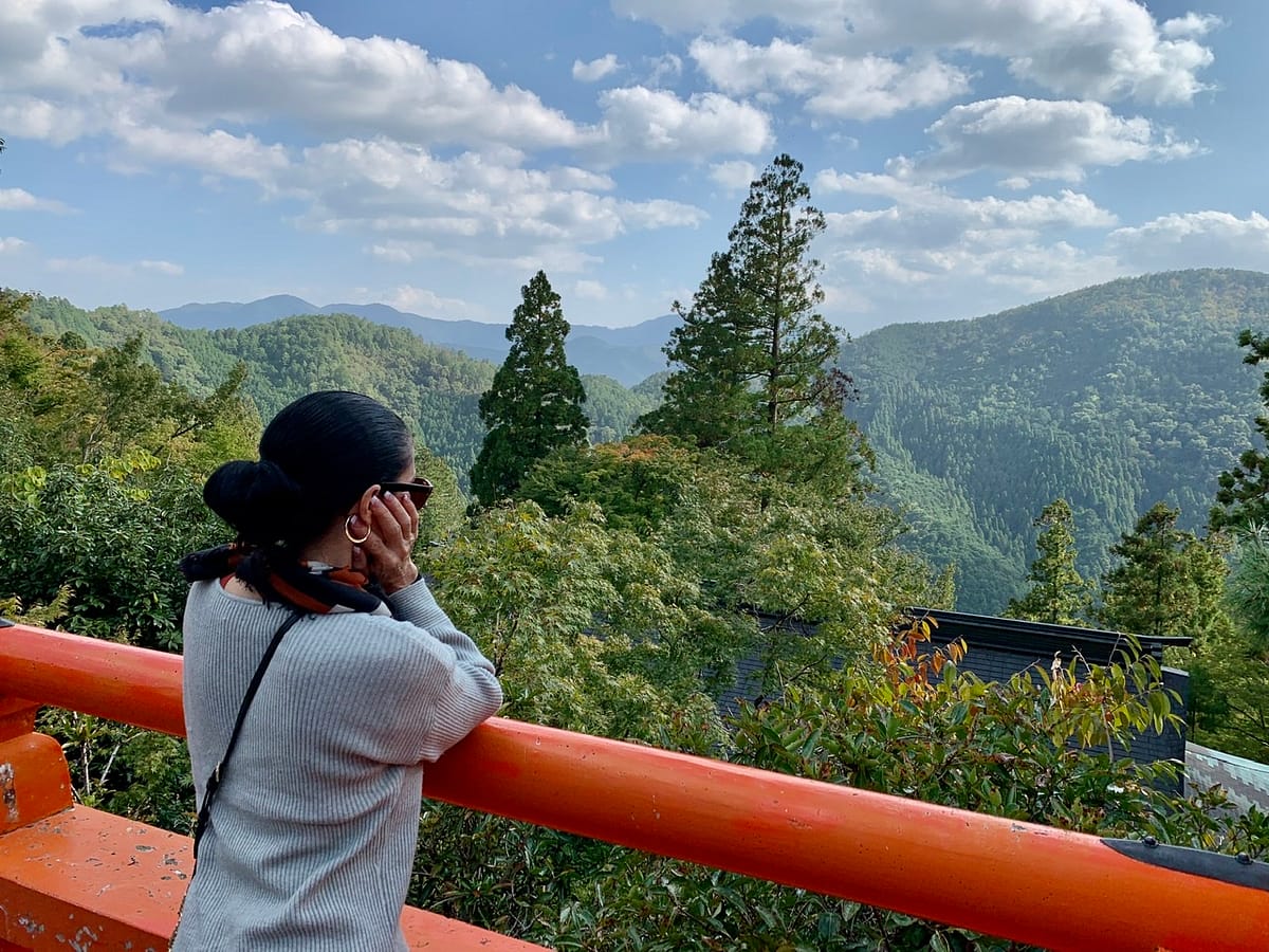 The view from Kurama-dera mountain temple north of Kyoto