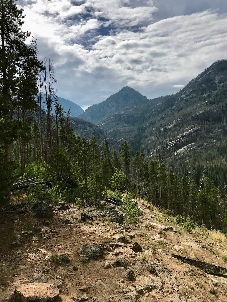 Mountain views along the East Inlet Trail in Rocky Mountain National Park