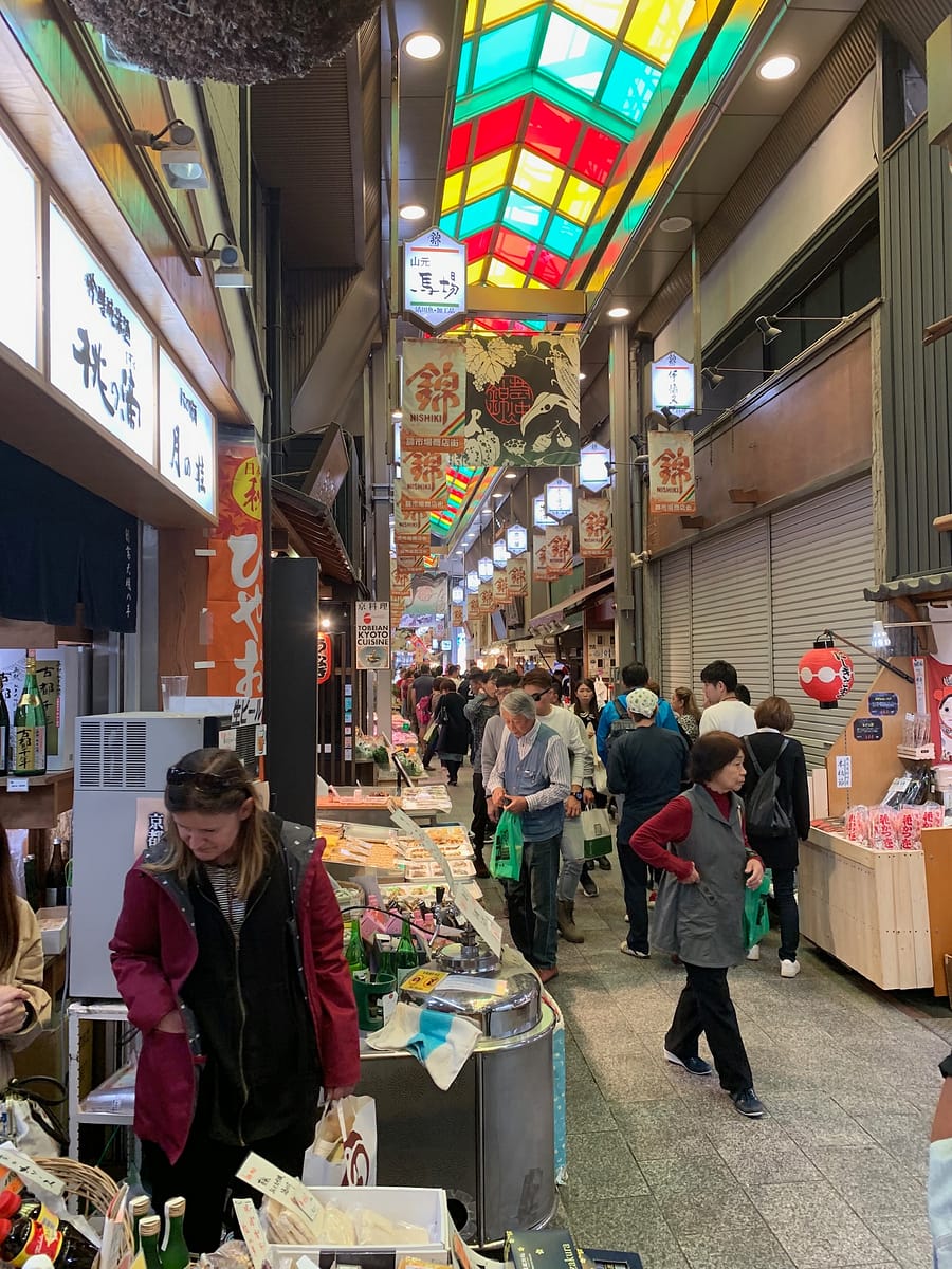 Strolling down Nishiki Market in Kyoto Japan