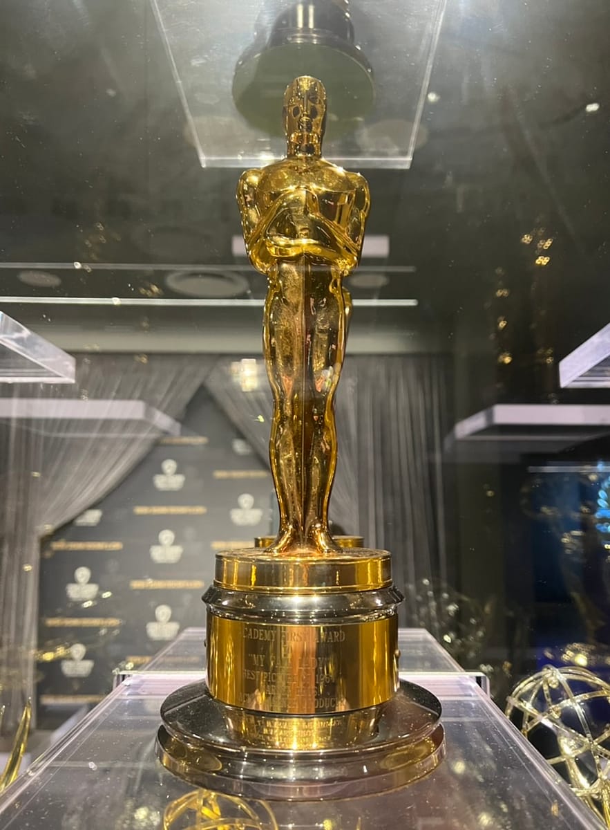 The 1964 Best Picture Oscar - My Fair Lady.  On display at the Archive on the Warner Bros Studio Tour