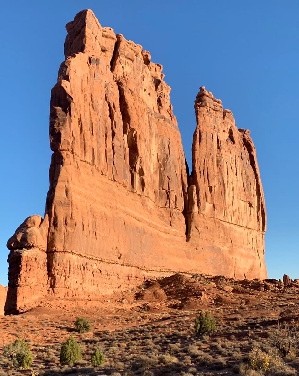 The Organ - one of the sandstone monoliths that can be found along one of the Arches National Park Scenic Drive